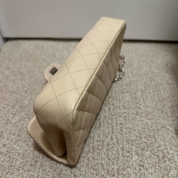 Chanel Classic Beige Caviar SHW Flap East West Shoulder Bag Leather - Picture 7 of 14